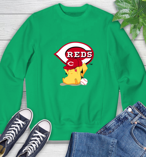 MLB Pikachu Baseball Sports Cincinnati Reds Sweatshirt 6