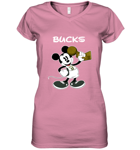 Mickey Milwaukee Bucks Women's V-Neck T-Shirt