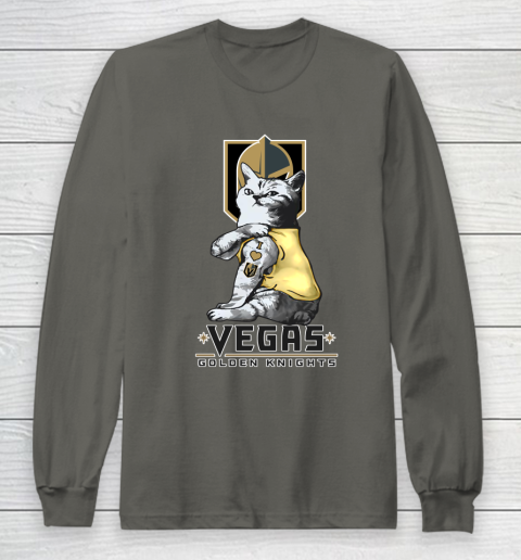 NHL My Cat Loves Vegas Golden Knights Hockey Long Sleeve T-Shirt 5
