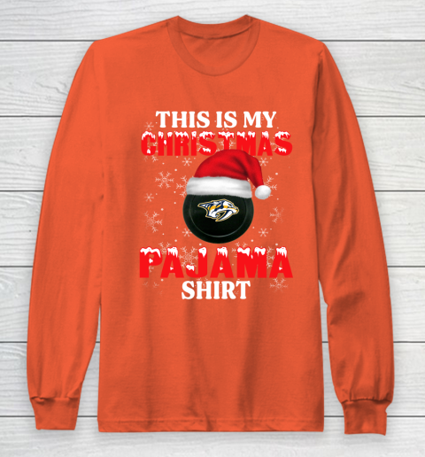 Nashville Predators This Is My Christmas Pajama Shirt NHL Long Sleeve T-Shirt 3