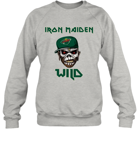 NHL Minnesota Wild Iron Maiden Rock Band Music Hockey Sports SqO3VBLYyF1 sweatshirt 35 95 151514 front ash