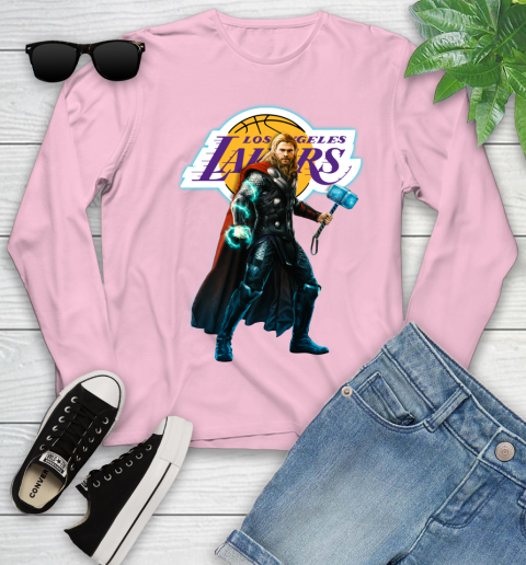 NBA Thor Avengers Endgame Basketball Los Angeles Lakers Youth Long Sleeve 10