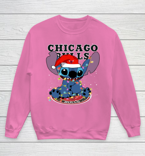 Chicago Bulls NBA noel stitch Basketball Christmas Youth Sweatshirt 3