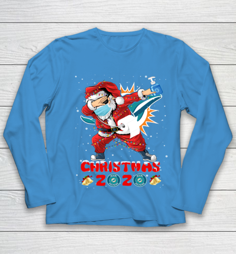 Miami Dolphins Funny Santa Claus Dabbing Christmas 2020 NFL Youth Long Sleeve 5