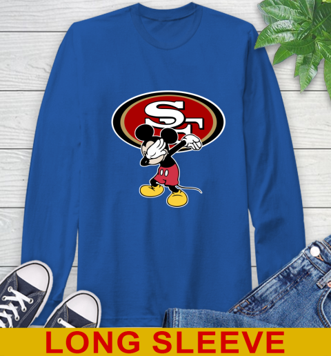 San Francisco 49ers NFL Football Dabbing Mickey Disney Sports Long Sleeve T-Shirt 9