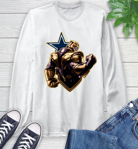 NFL Thanos Avengers Endgame Football Sports Dallas Cowboys Long Sleeve T-Shirt