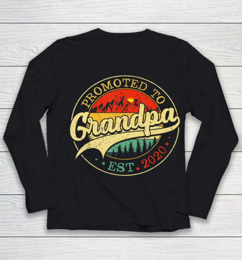 GrandFather gift shirt Mens Vintage Promoted To Grandpa 2020 Pregnancy Announcement Gift T Shirt Youth Long Sleeve