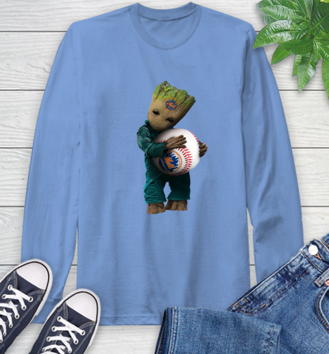 MLB Groot Guardians Of The Galaxy Baseball Sports New York Mets Long Sleeve T-Shirt 11