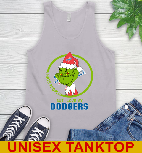 Los Angeles Dodgers MLB Christmas Grinch I Hate People But I Love My Favorite Baseball Team Tank Top 4