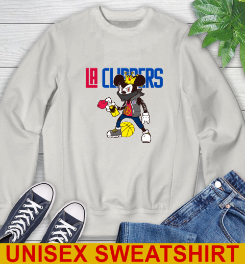 LA Clippers NBA Basketball Mickey Peace Sign Sports Sweatshirt 12