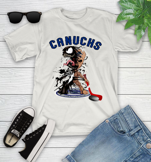 NHL Vancouver Canucks Hockey Venom Groot Guardians Of The Galaxy Youth T-Shirt 12
