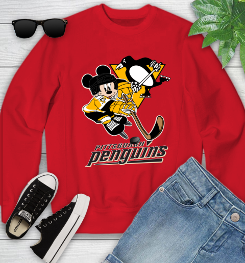 NHL Pittsburgh Penguins Mickey Mouse Disney Hockey T Shirt Youth Sweatshirt 9
