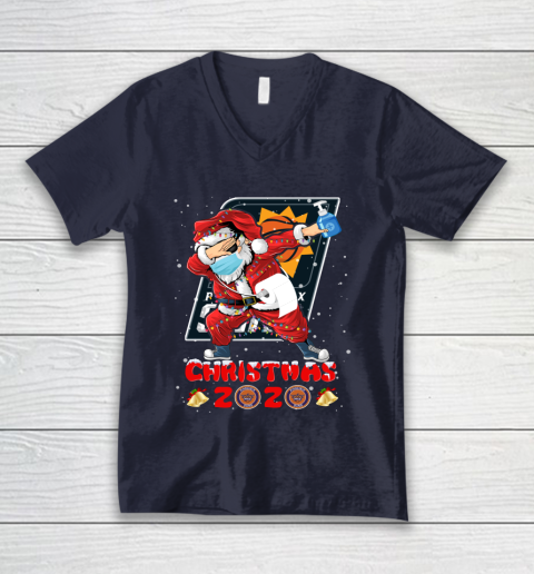 Phoenix Suns Funny Santa Claus Dabbing Christmas 2020 NBA V-Neck T-Shirt 2