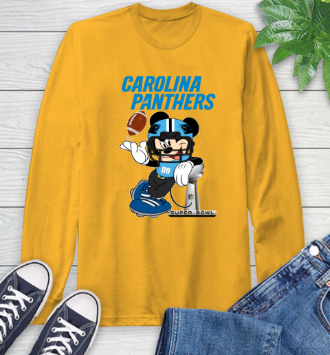 NFL Carolina Panthers Mickey Mouse Disney Super Bowl Football T Shirt Long Sleeve T-Shirt 3