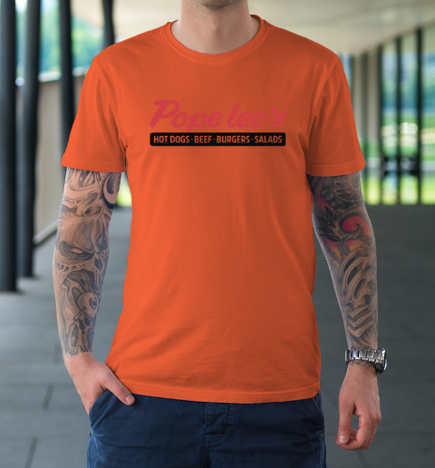 Pope Leo's Hot Dogs Beef Burgers Salads T-Shirt 2