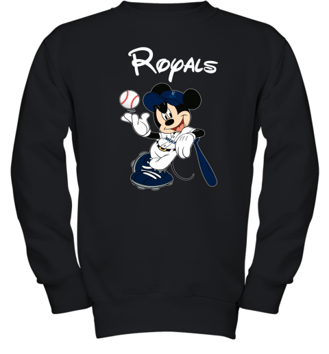 Baseball Mickey Team Kansas City Royals Youth Sweatshirt