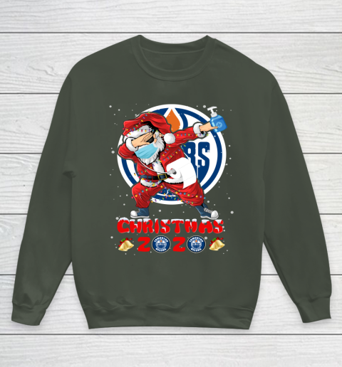Edmonton Oilers Funny Santa Claus Dabbing Christmas 2020 NHL Youth Sweatshirt 8