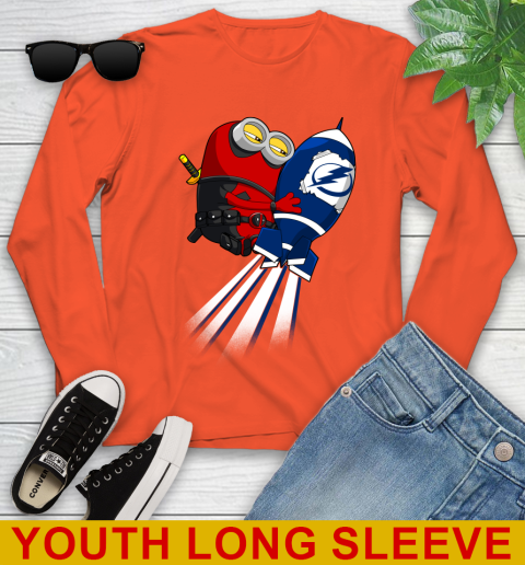 NHL Hockey Tampa Bay Lightning Deadpool Minion Marvel Shirt Youth Long Sleeve 3