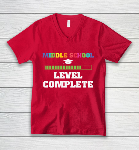 Back To School Shirt Middle School Level Complete V Neck T Shirt Tee For Sports