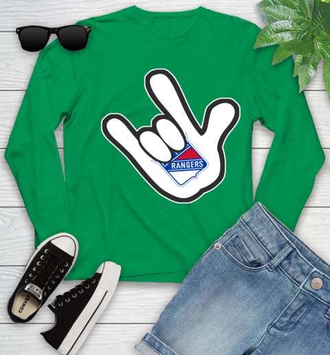 New York Rangers NHL Hockey Mickey Rock Hand Disney Youth Long Sleeve 6