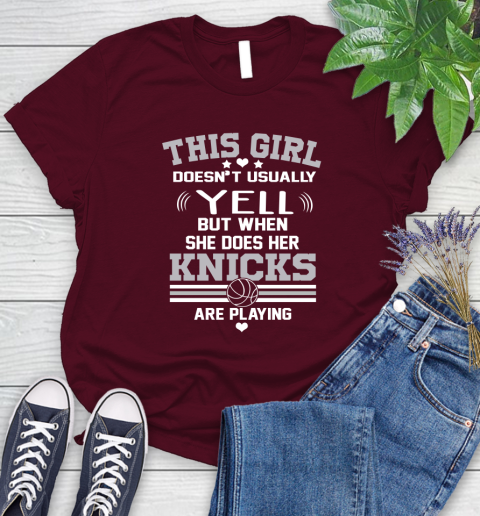 New York Knicks NBA Basketball I Yell When My Team Is Playing Women's T-Shirt 7