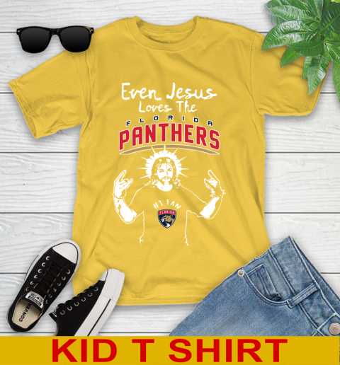 Florida Panthers NHL Hockey Even Jesus Loves The Panthers Shirt Youth T-Shirt 9