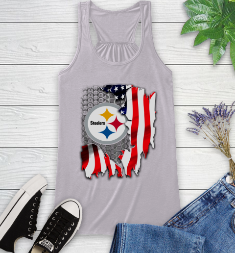 Pittsburgh Steelers NFL Football American Flag Racerback Tank 4