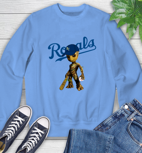 MLB Kansas City Royals Groot Guardians Of The Galaxy Baseball Sweatshirt 11