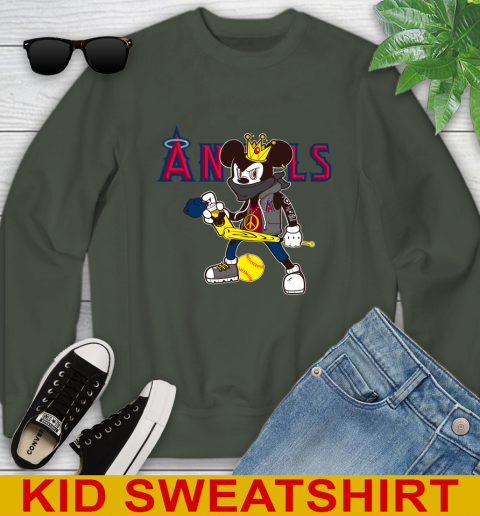 Los Angeles Angels MLB Baseball Mickey Peace Sign Sports Youth Sweatshirt 9