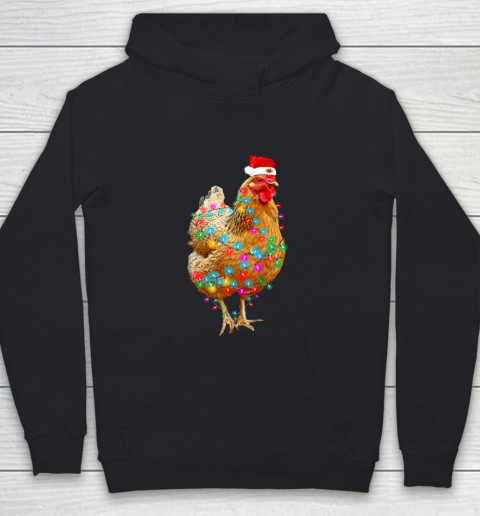 Chicken Christmas Light T Shirt Hen Love Farmer Youth Hoodie