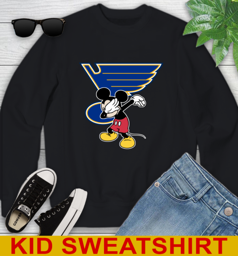 St.Louis Blues NHL Hockey Dabbing Mickey Disney Sports Youth Sweatshirt 2