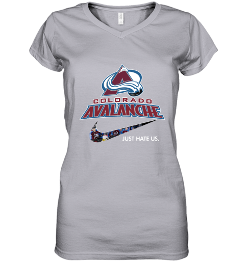 NHL Team Colorado Avalanche x Nike Just Hate Us Hockey Women's V-Neck T-Shirt