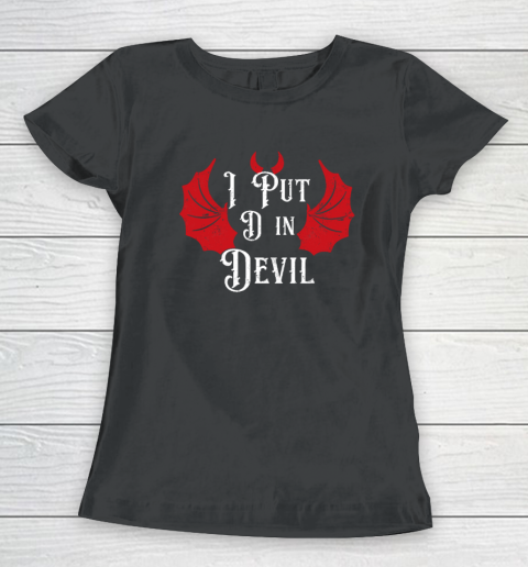 I Put the D in Devil Funny Halloween Matching Couple Women's T-Shirt