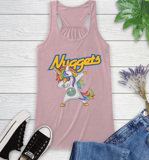 Denver Nuggets NBA Basketball Funny Unicorn Dabbing Sports Racerback Tank 11