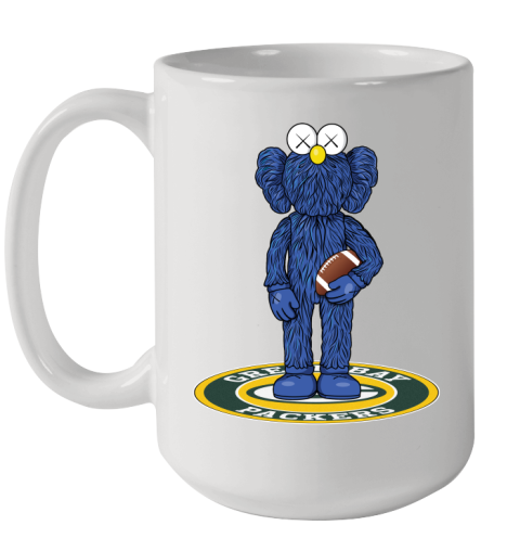 NFL Football Green Bay Packers Kaws Bff Blue Figure Shirt Ceramic Mug 15oz