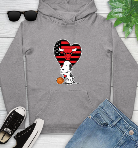 Chicago Bulls NBA Basketball The Peanuts Movie Adorable Snoopy Youth Hoodie