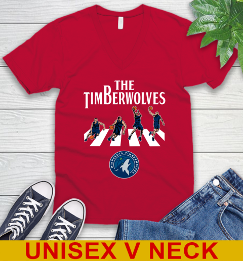 NBA Basketball Minnesota Timberwolves The Beatles Rock Band Shirt V-Neck T-Shirt 6
