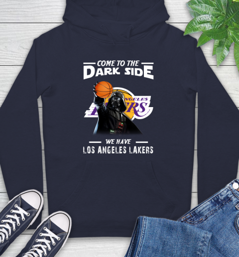 NBA Come To The Dark Side We Have Los Angeles Lakers Star Wars Darth Vader Basketball Hoodie 3