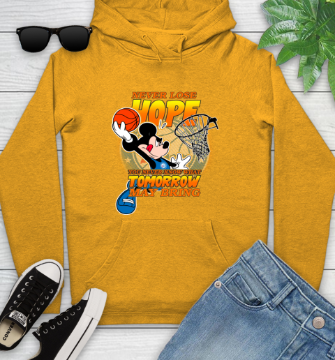Philadelphia 76ers NBA Basketball Mickey Disney Never Lose Hope Youth Hoodie 2