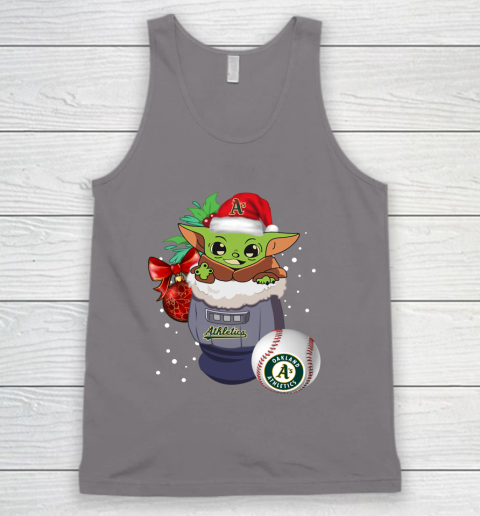Oakland Athletics Christmas Baby Yoda Star Wars Funny Happy MLB Tank Top 7