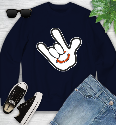 Chicago Bears NFL Football Mickey Rock Hand Disney Youth Sweatshirt 3