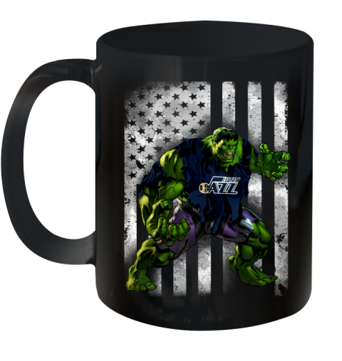 Utah Jazz Hulk Marvel Avengers NBA Basketball American Flag Ceramic Mug 11oz