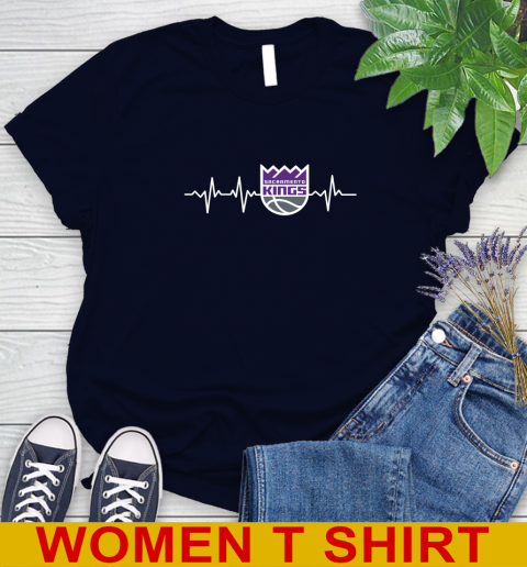 Sacramento Kings NBA Basketball Heart Beat Shirt Women's T-Shirt 2