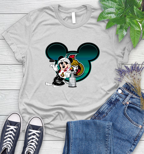 NHL Ottawa Senators Stanley Cup Mickey Mouse Disney Hockey T Shirt Women's T-Shirt