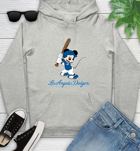 MLB Baseball Los Angeles Dodgers Cheerful Mickey Mouse Shirt Youth