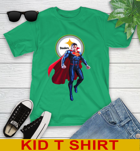 NFL Superman DC Sports Football Pittsburgh Steelers Youth T-Shirt 6