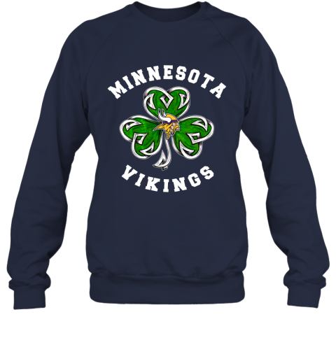NFL Minnesota Vikings Three Leaf Clover St Patrick's Day Football Sports t8Qu90Es5Sp sweatshirt 35 95 151514 front navy