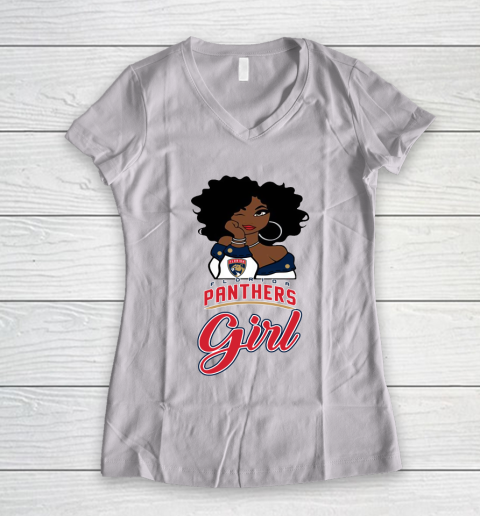 Florida Panthers Girl NHL Women's V-Neck T-Shirt 2