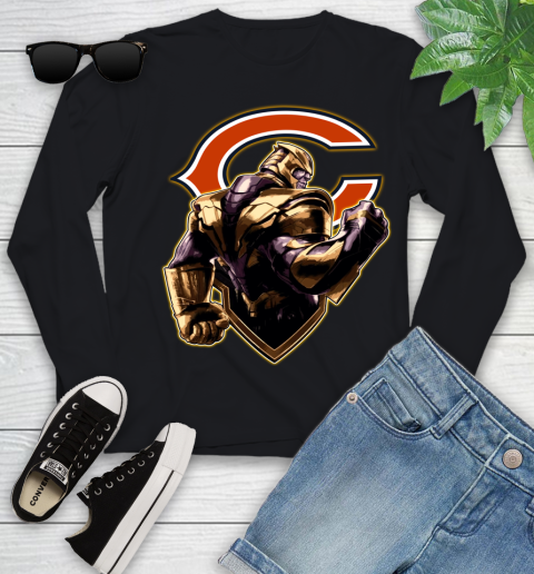 NFL Thanos Avengers Endgame Football Sports Chicago Bears Youth Long Sleeve 2