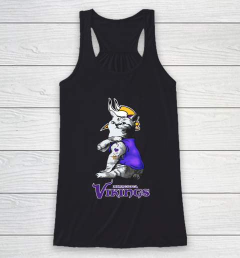 NFL Football My Cat Loves Minnesota Vikings Racerback Tank